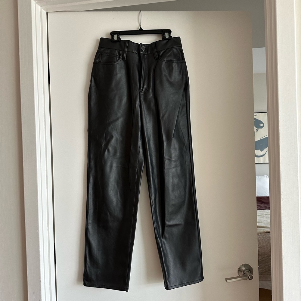 Madewell faux leather pants, straight leg cut, size 26, in excellent condition